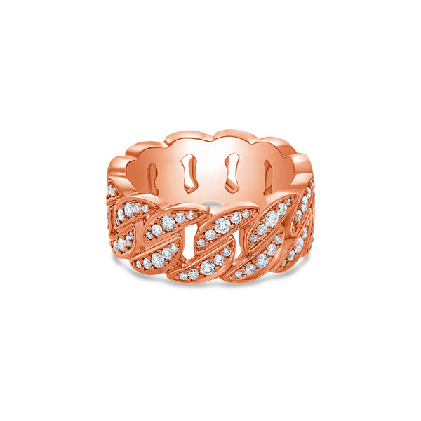Cuban Link Eternity Ring (9mm, Fully Iced)