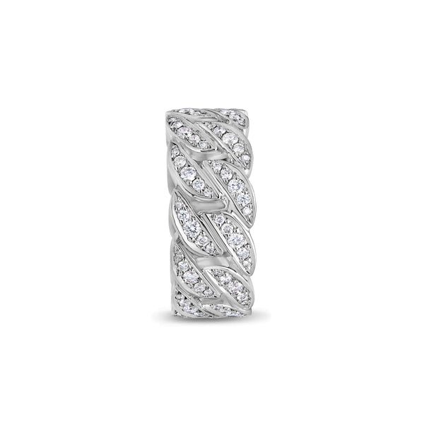 Cuban Link Eternity Ring (9mm, Fully Iced)