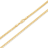 Gold Box Link Chain (4mm, Brush-finished)