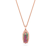 Micro Lady of Guadalupe Piece (Partially Iced, Green Mosaic)