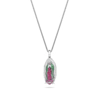 Micro Lady of Guadalupe Piece (Partially Iced, Green Mosaic)