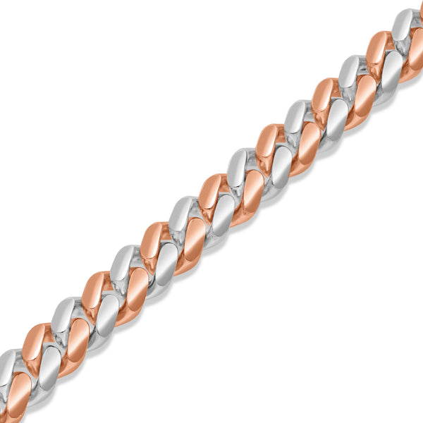 Two-Tone Gold Cuban Link Bracelet (10mm)