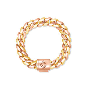 Two-Tone Gold Cuban Link Bracelet (10mm)