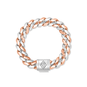 Two-Tone Gold Cuban Link Bracelet (10mm)