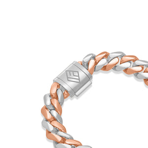 Two-Tone Gold Cuban Link Bracelet (10mm)