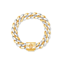 Two-Tone Gold Cuban Link Bracelet (10mm)