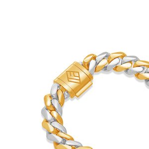 Two-Tone Gold Cuban Link Bracelet (10mm)