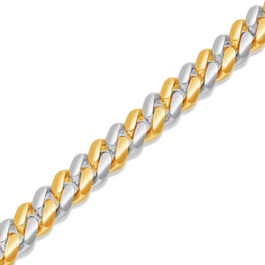 Two-Tone Gold Cuban Link Bracelet (10mm)