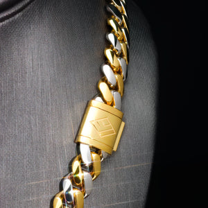 Two-Tone Cuban Link Chain (10mm)