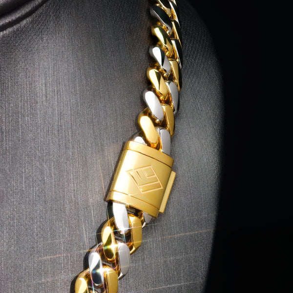 Two-Tone Cuban Link Chain (10mm)