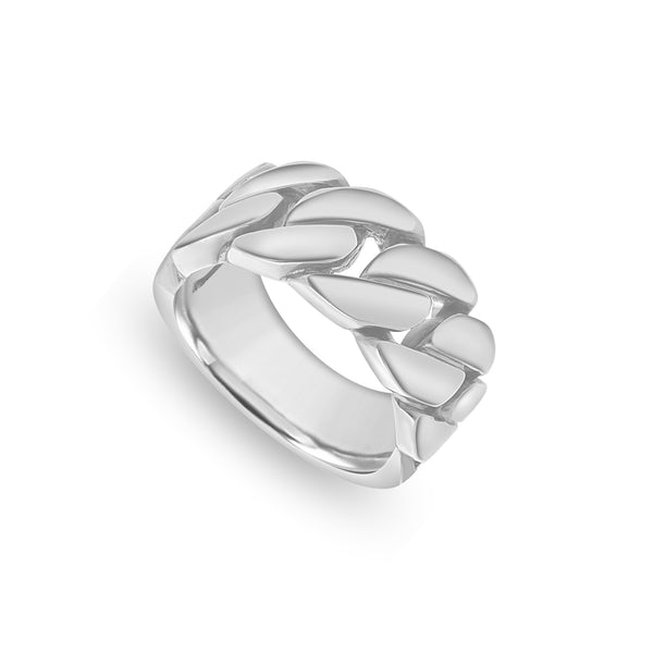 Baby Gold 1/2 Cuban Link Ring (9mm)