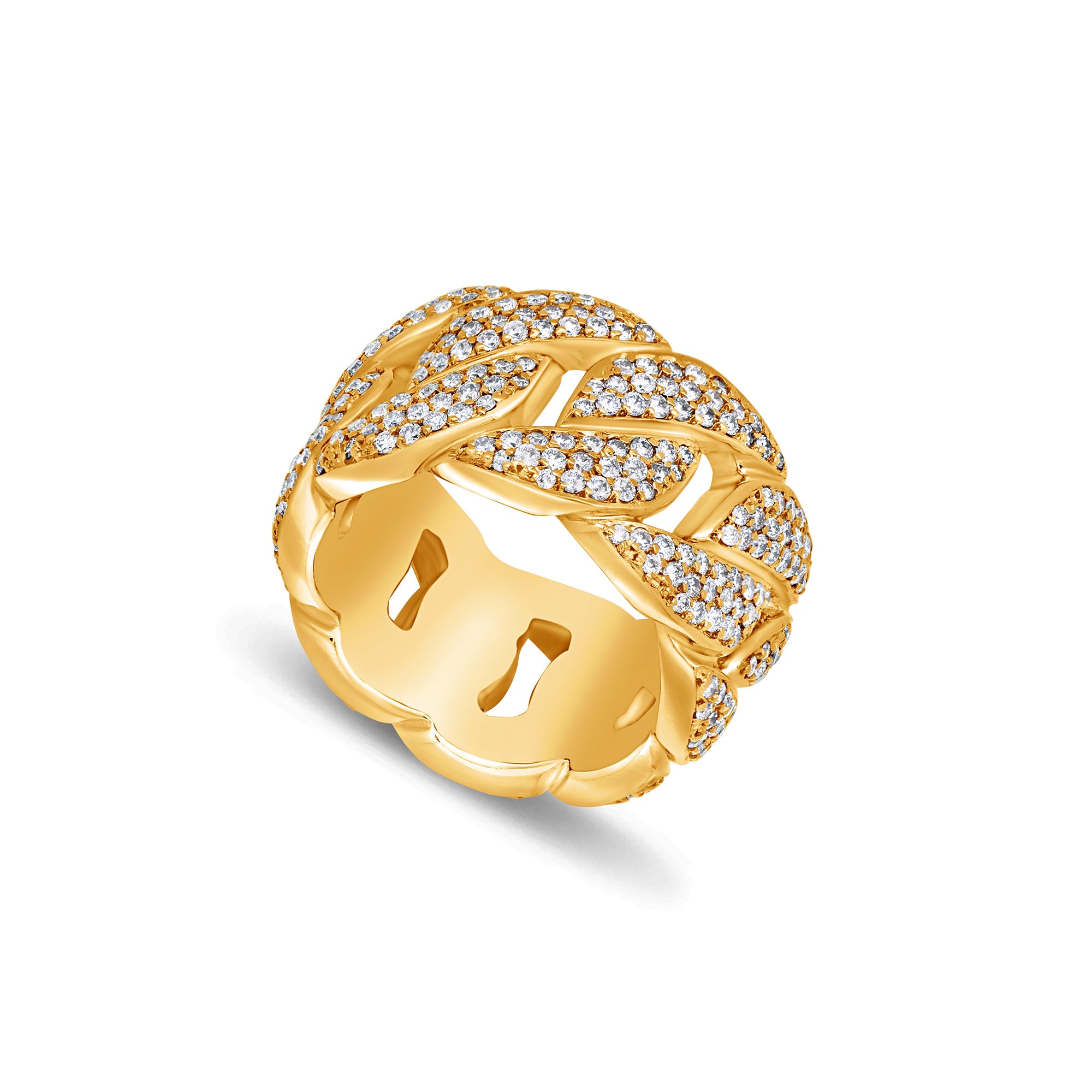 Cuban Link Eternity Ring (13mm, Fully Iced)