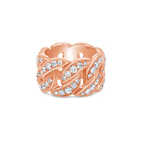 Cuban Link Eternity Ring (13mm, 1-Row Fully Iced)