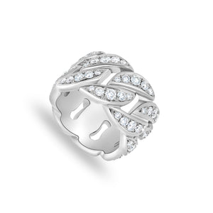 Cuban Link Eternity Ring (13mm, 1-Row Fully Iced)