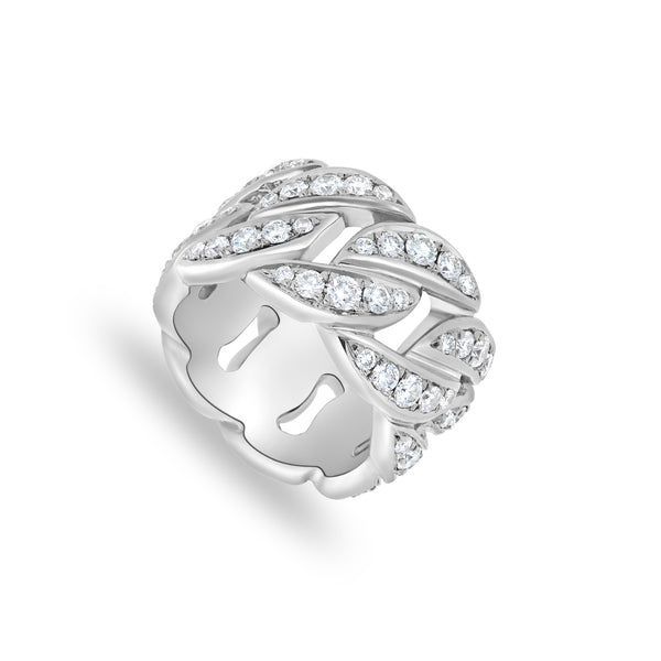 Cuban Link Eternity Ring (13mm, 1-Row Fully Iced)