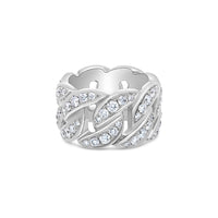 Cuban Link Eternity Ring (13mm, 1-Row Fully Iced)