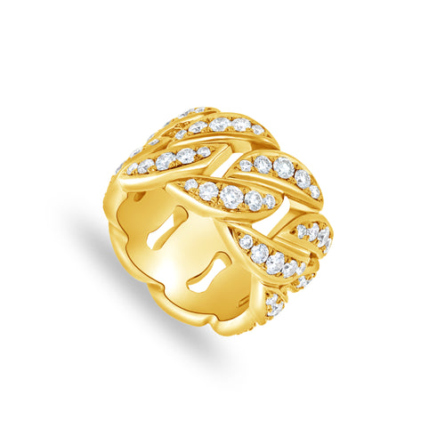 Cuban Link Eternity Ring (13mm, 1-Row Fully Iced)