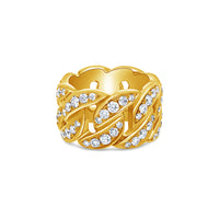 Cuban Link Eternity Ring (13mm, 1-Row Fully Iced)