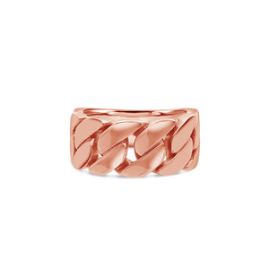 Baby Gold 1/2 Cuban Link Ring (9mm)