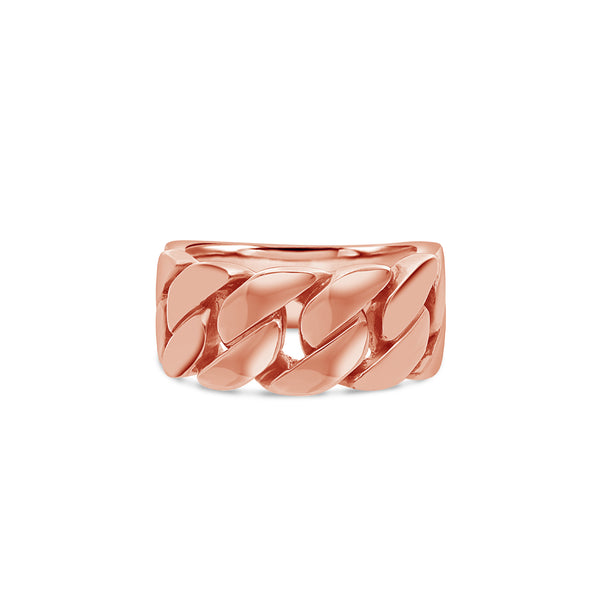 Baby Gold 1/2 Cuban Link Ring (9mm)