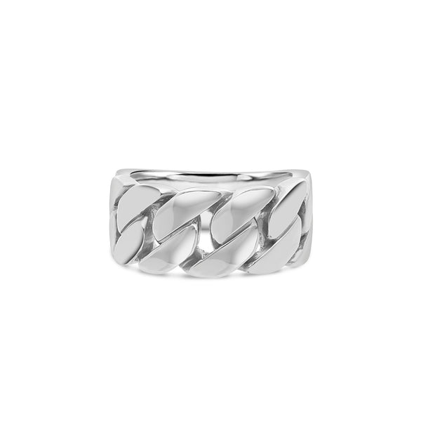 Baby Gold 1/2 Cuban Link Ring (9mm)