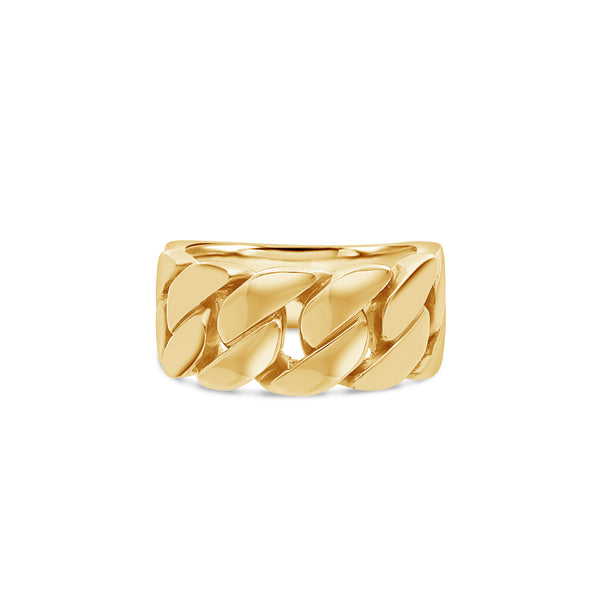 Baby Gold 1/2 Cuban Link Ring (9mm)