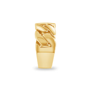 Baby Gold 1/2 Cuban Link Ring (9mm)