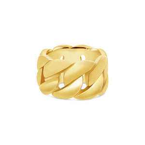 Gold Cuban Link Ring (13mm)