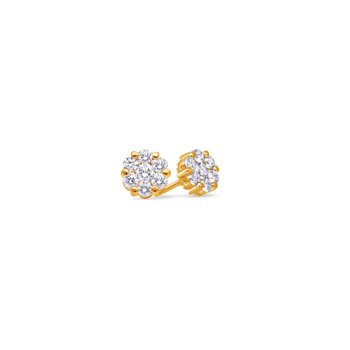 Micro Dax Diamond Cluster Earrings (8mm)