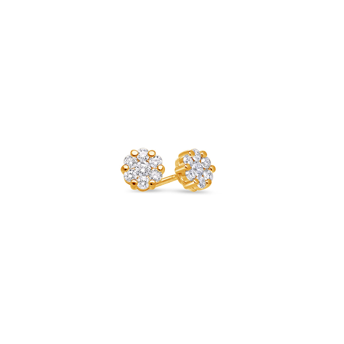 Nano Dax Diamond Cluster Earrings (7mm)