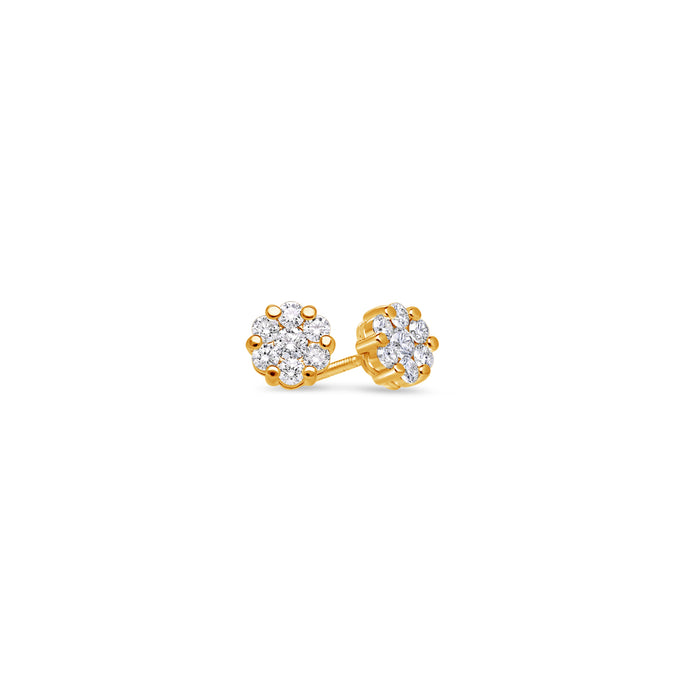 Nano Dax Diamond Cluster Earrings (7mm)