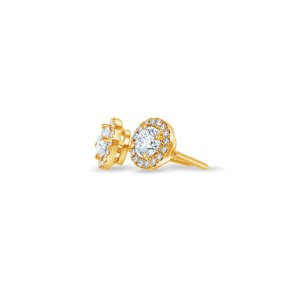 Elle Diamond Stud Earrings (GIA Round, 1.20 Carat Total)