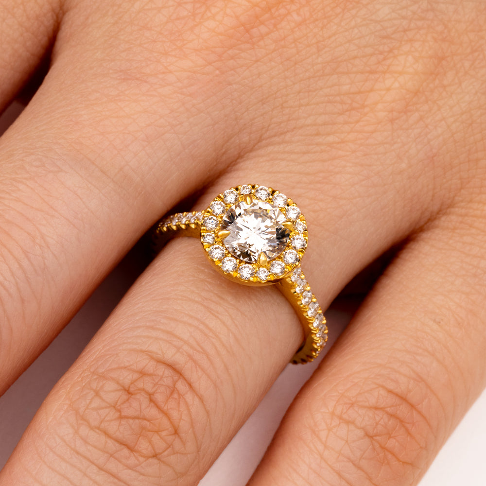 Elle Halo Engagement Ring (GIA Round 1.00ct)