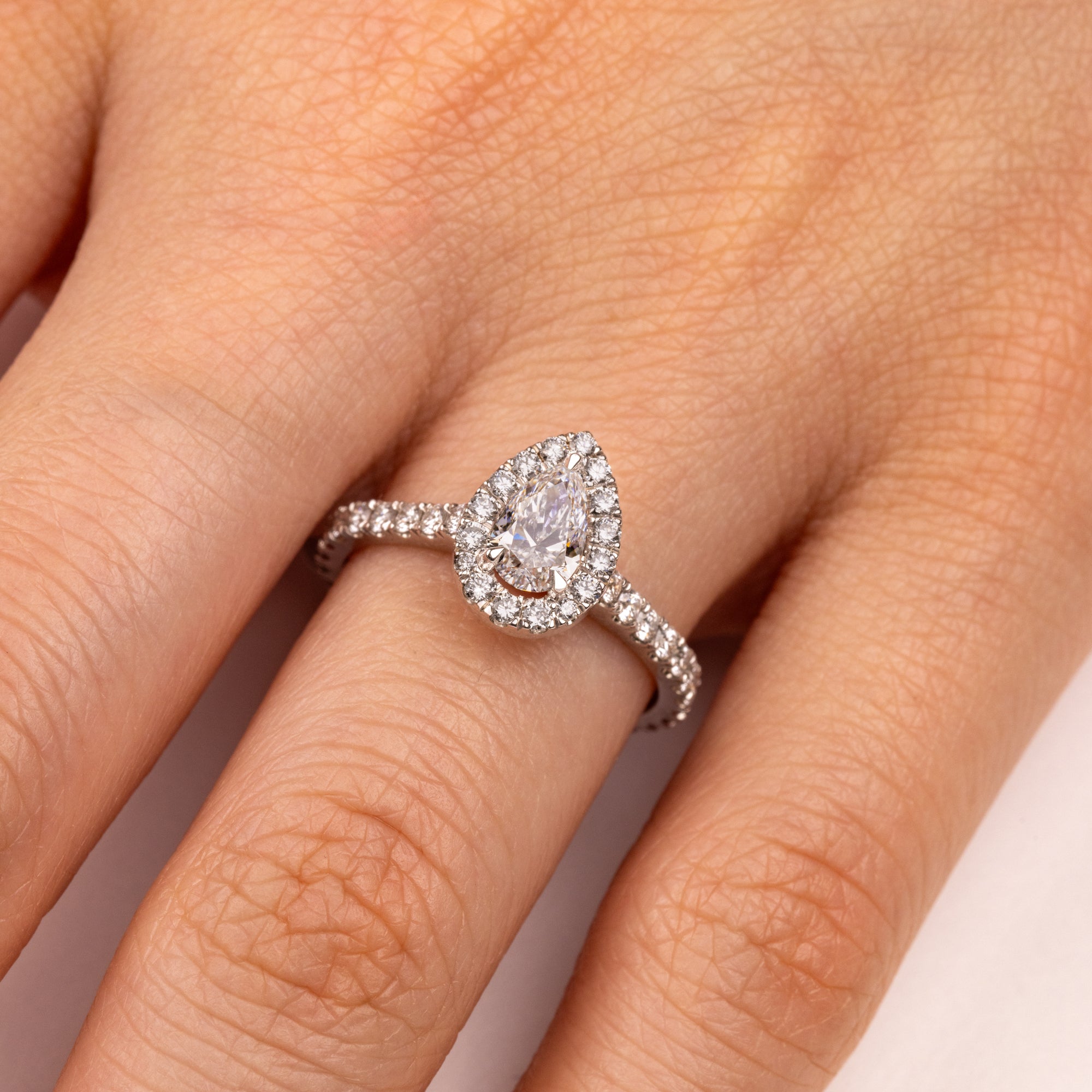 Elle Halo Engagement Ring (GIA Pear, 0.50ct)