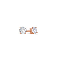 Solitaire Diamond Stud Earrings - 4 Prongs (GIA, 0.50 Carat Total, Round)