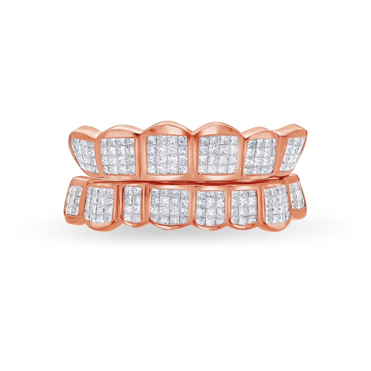 Fully Iced Princess Cut Diamond Grill (Invisible-Set)