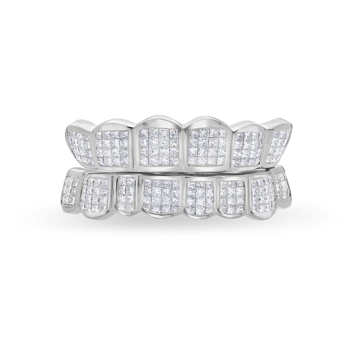 Fully Iced Princess Cut Diamond Grill (Invisible-Set)
