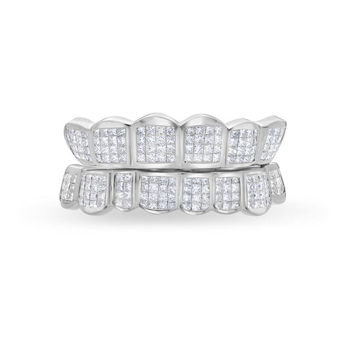Fully Iced Princess Cut Diamond Grill (Invisible-Set)