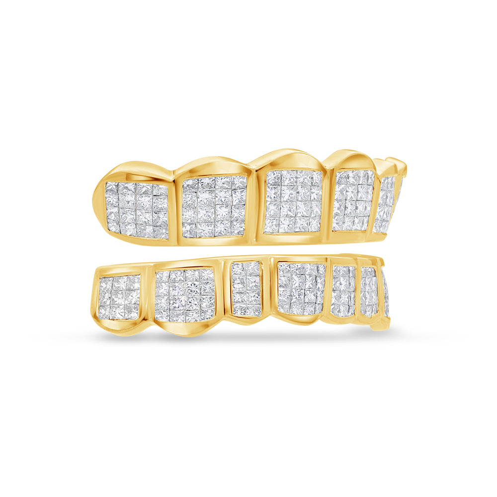 Fully Iced Princess Cut Invisible Setting Diamond Grill