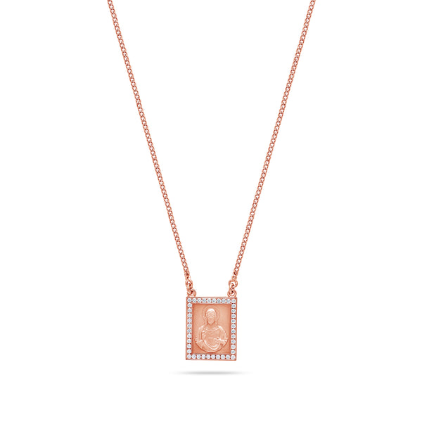 Micro Escapulario Piece (Jesus & Halo, Diamond Border)
