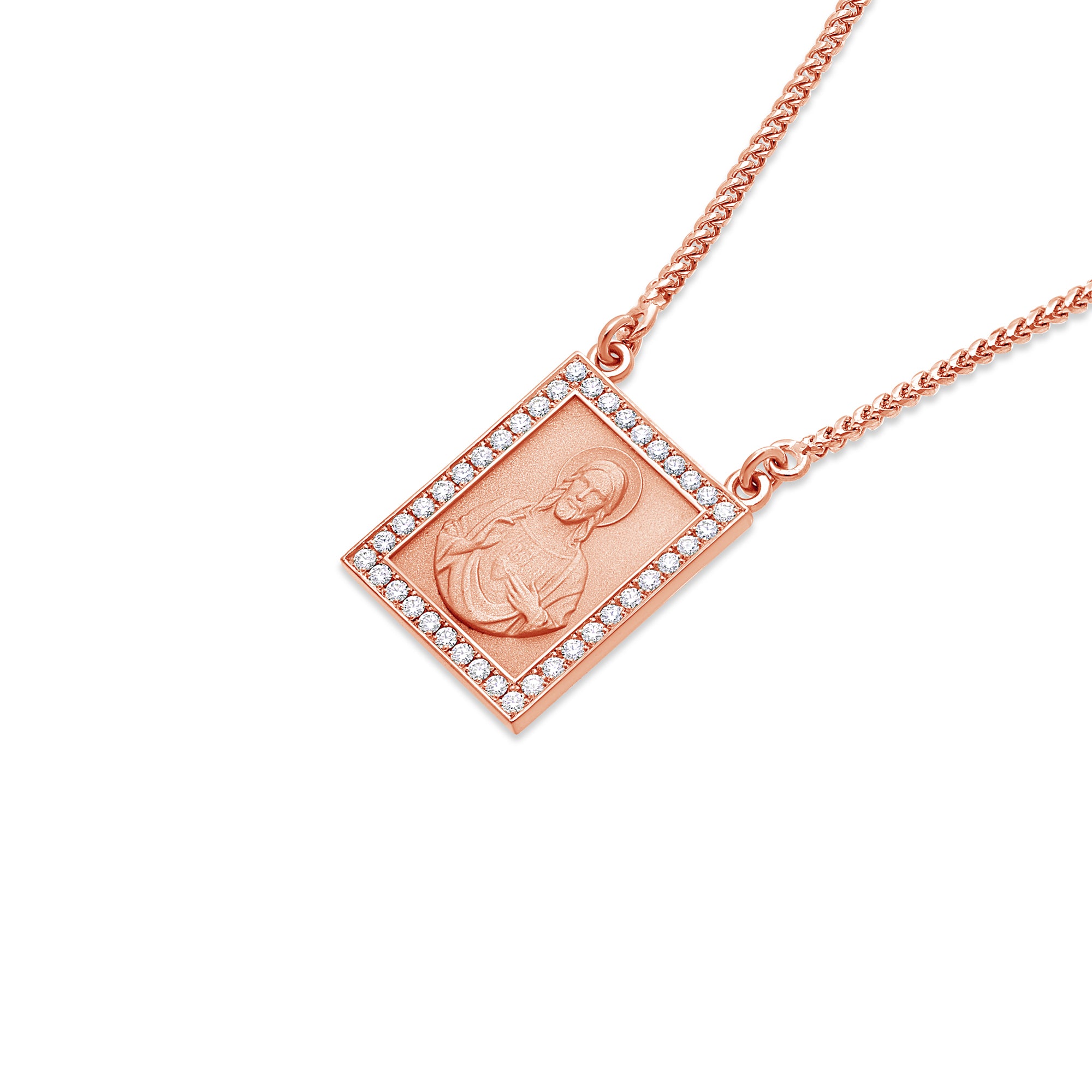 Micro Escapulario Piece (Jesus & Halo, Diamond Border)