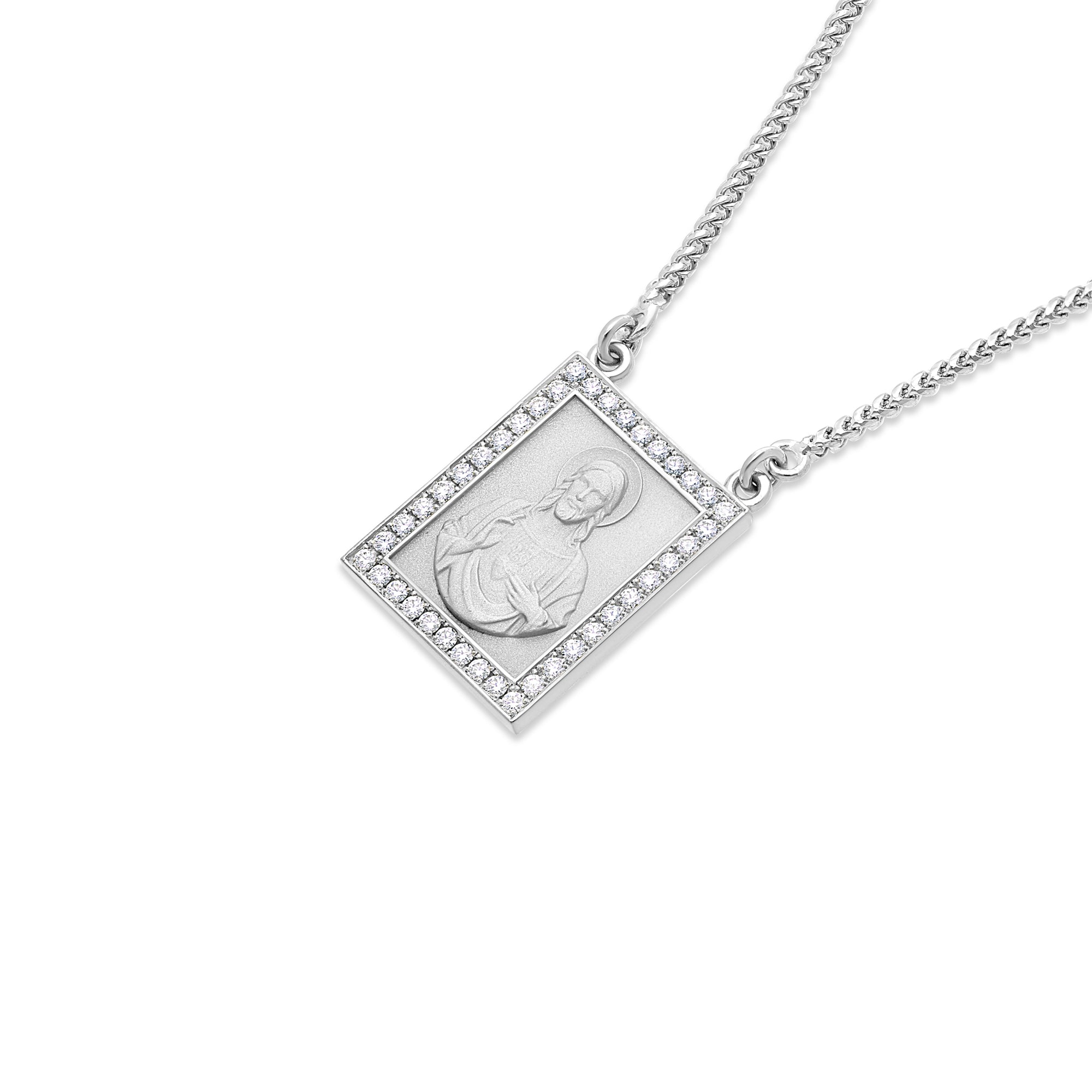 Micro Escapulario Piece (Jesus & Halo, Diamond Border)