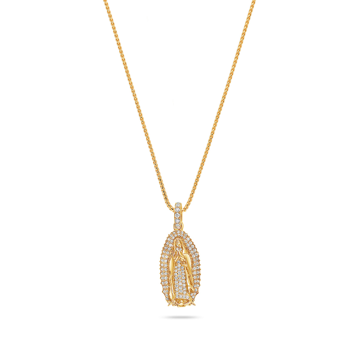 Iokaジュエリー – 14 Kイエローゴールド宗教Our Lady of Guadalupe 