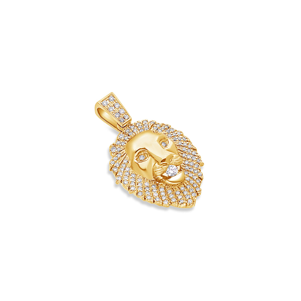 Micro Lion Piece (Fully Iced) (14K YELLOW GOLD) - IF & Co. Custom Jewelers