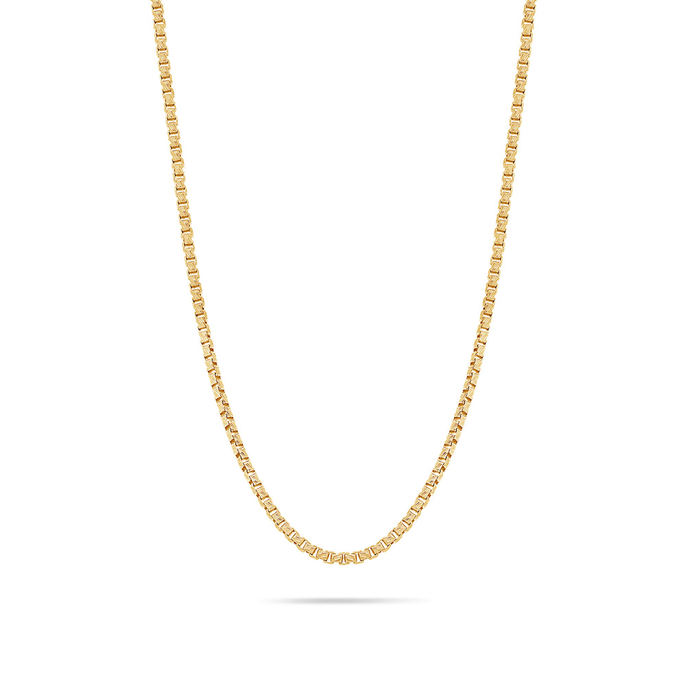 Gold Diamond Cut Moon Link Chain (2mm)