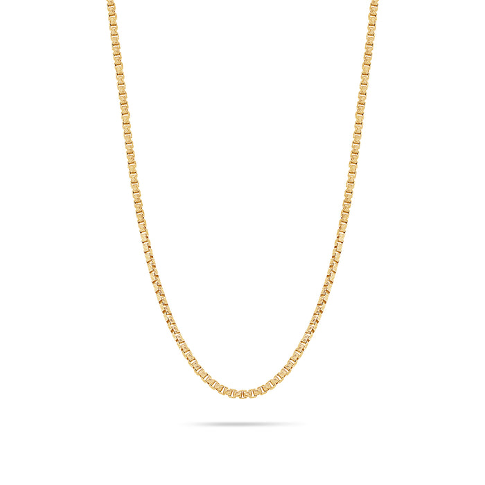 Gold Box Link Chain (2mm, Brush-finished)