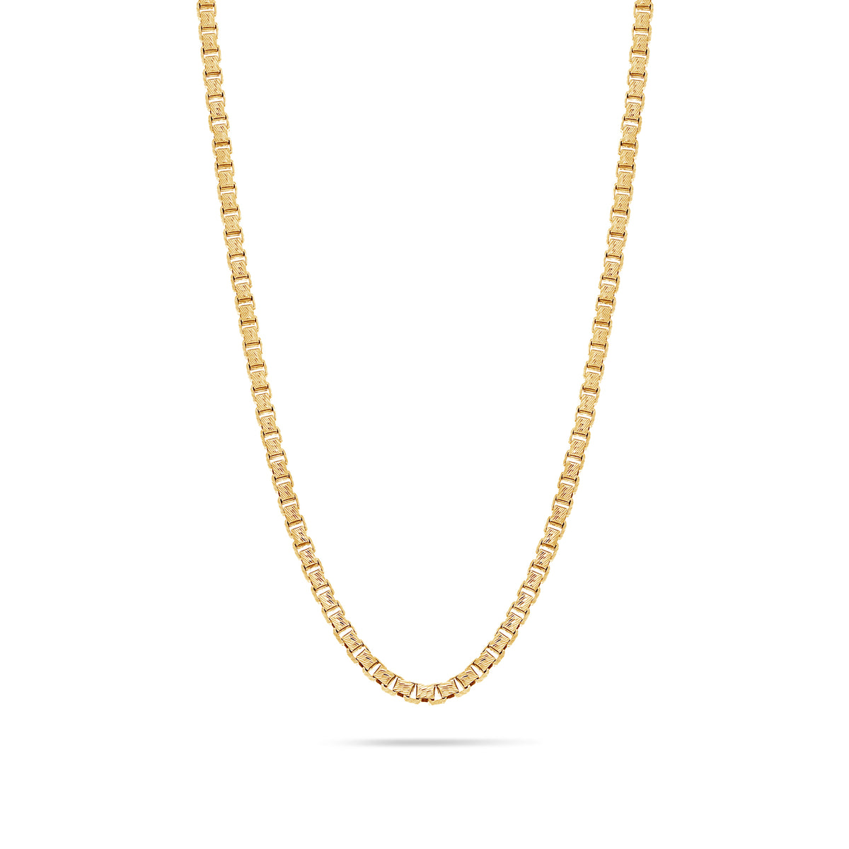 Gold Box Link Chain (3mm, Brush-finished)