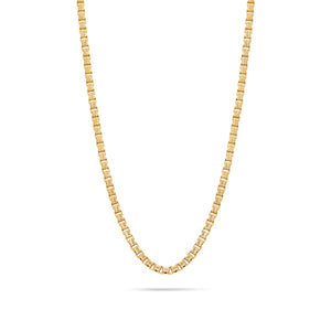 Gold Box Link Chain (3mm, Brush-finished)