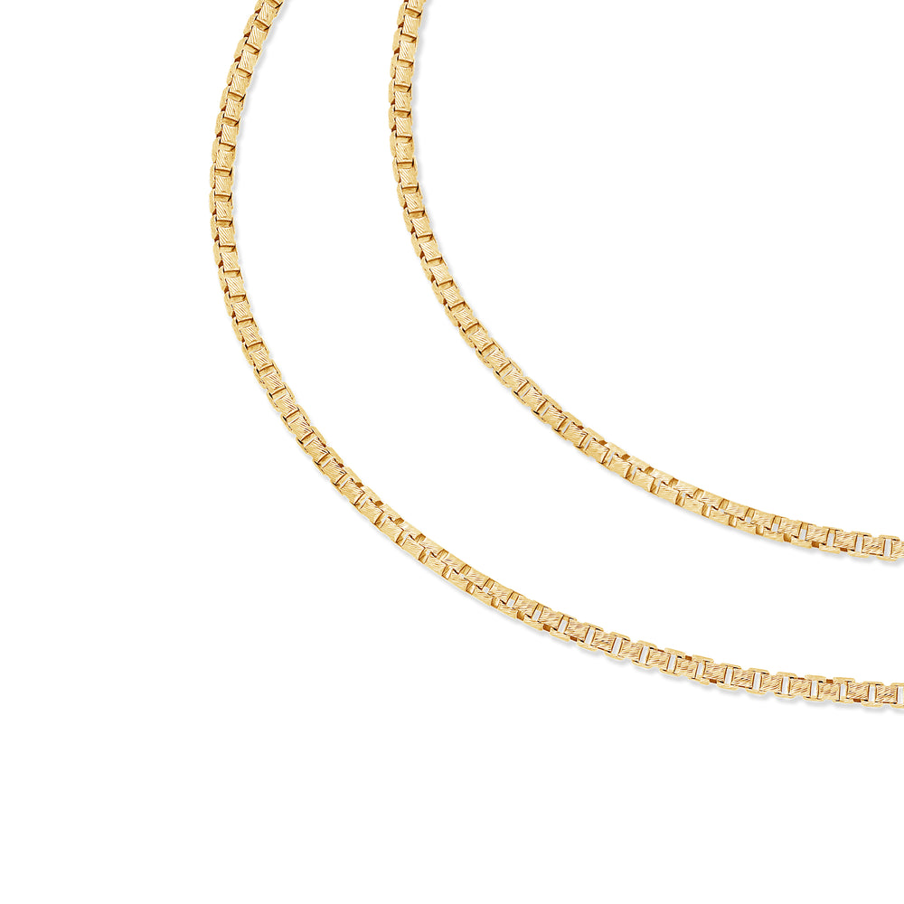 Gold Diamond Cut Moon Link Chain (2.9mm)