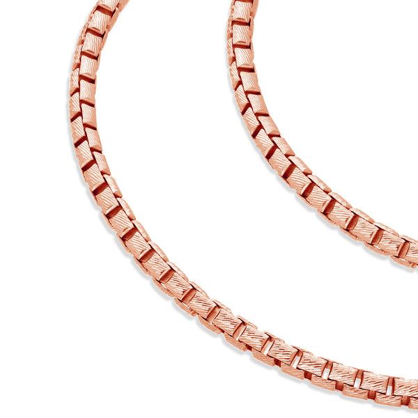 Gold Box Link Chain (4mm, Brush-finished)